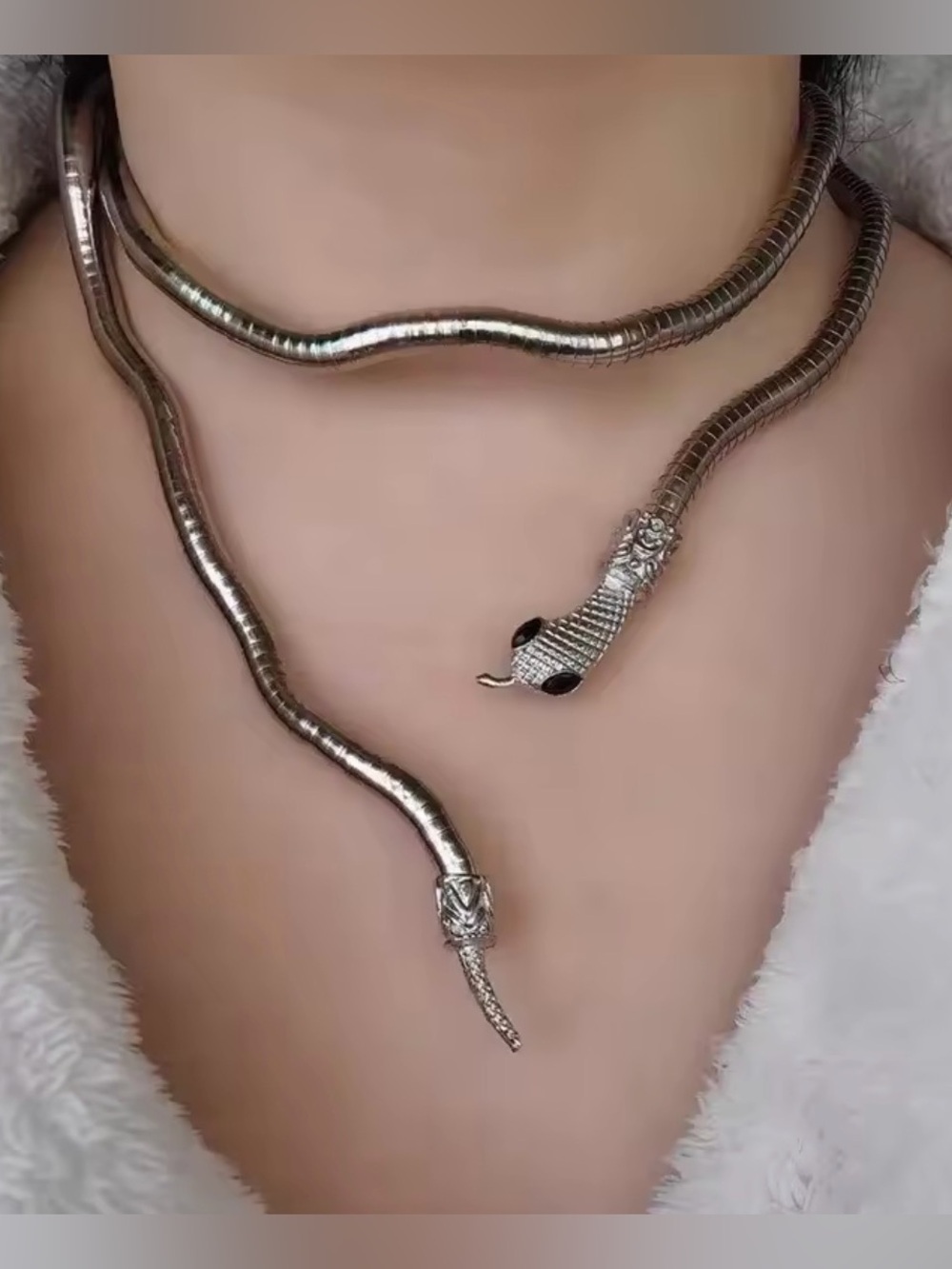 Silver Snake Coil Reptile Bracelet for Pets